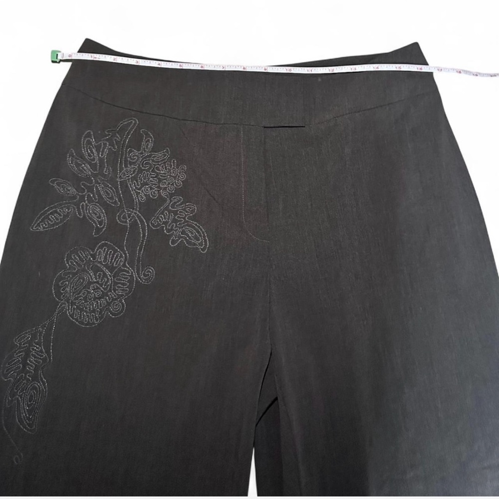 Dark gray embroidered trousers size 12